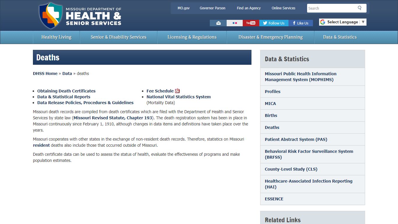 Death Information | Health & Senior Services - Missouri