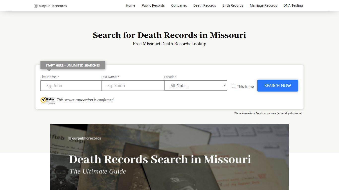 Search for Death Records in Missouri - Public Records Search